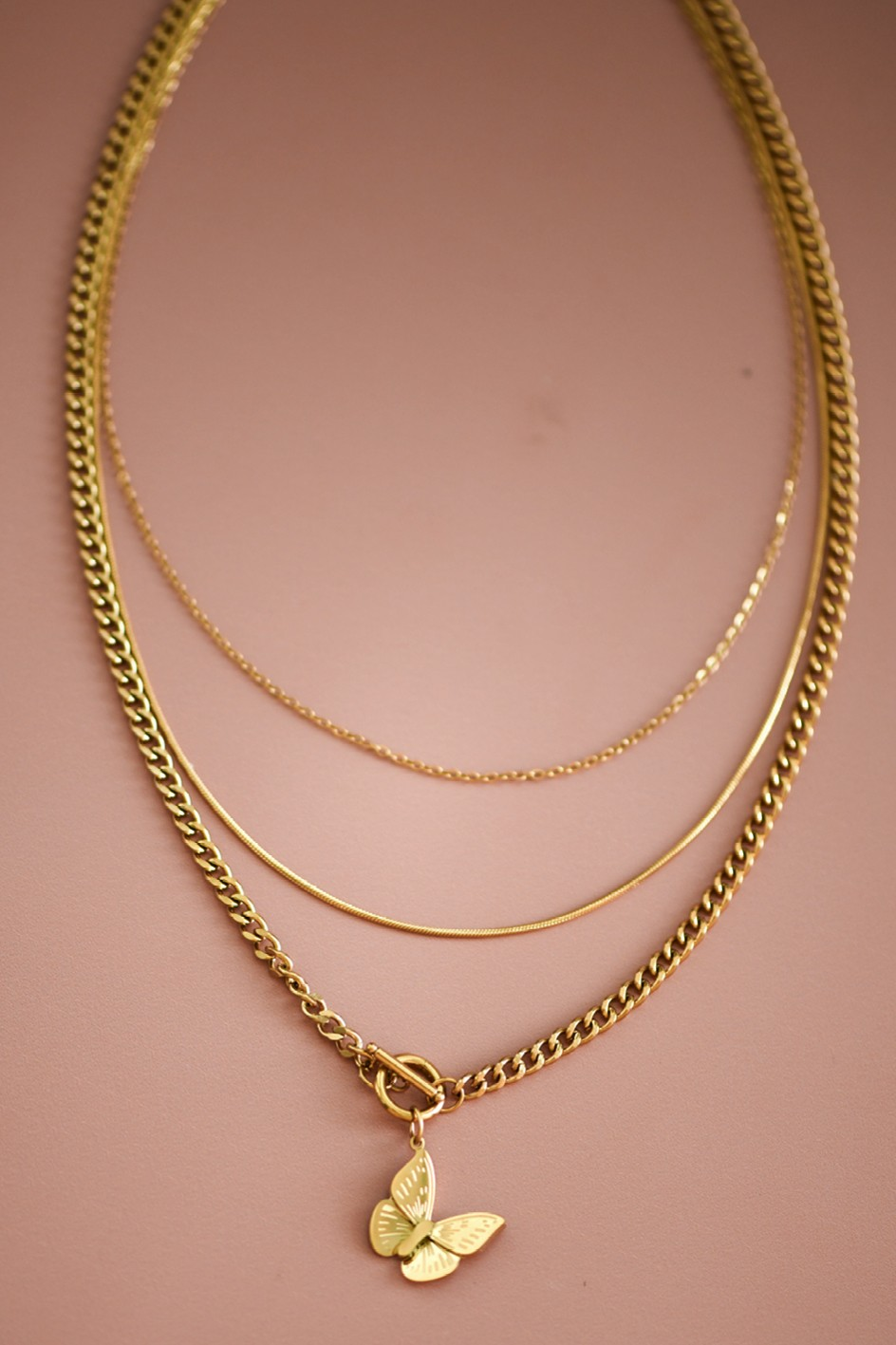 18K Gold Non-Tarnish Stainless Steel Necklace