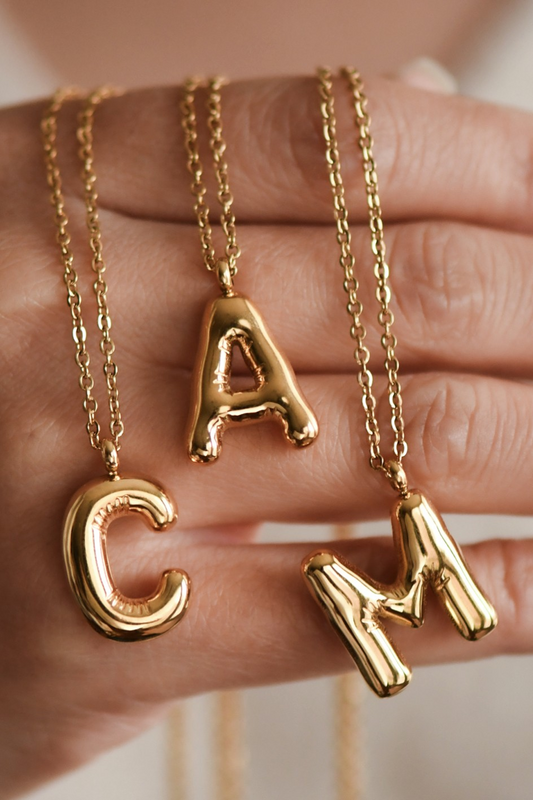 18K Non-Tarnish Stainless Steel Initial Necklace