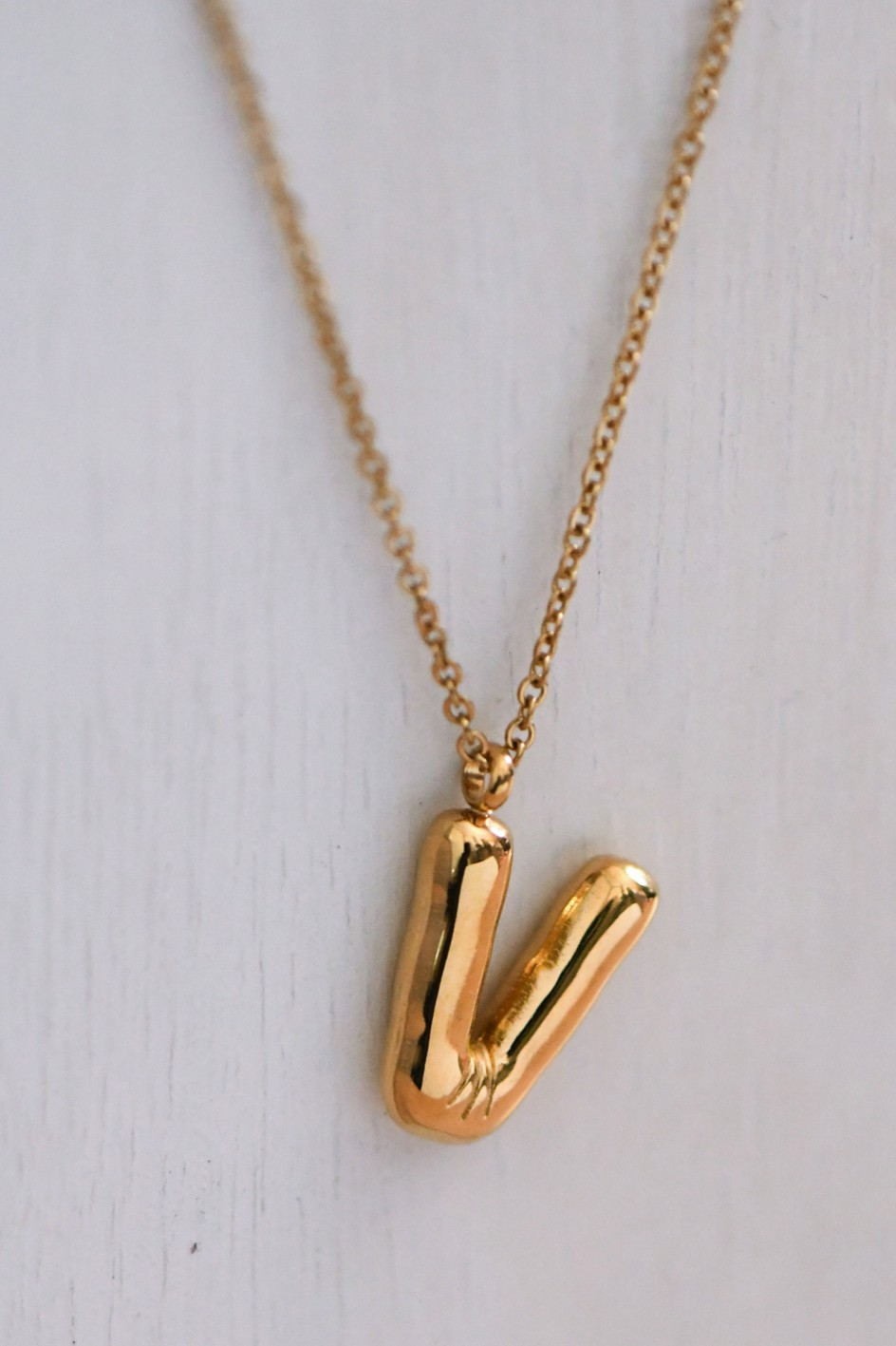 18K Non-Tarnish Stainless Steel Initial Necklace