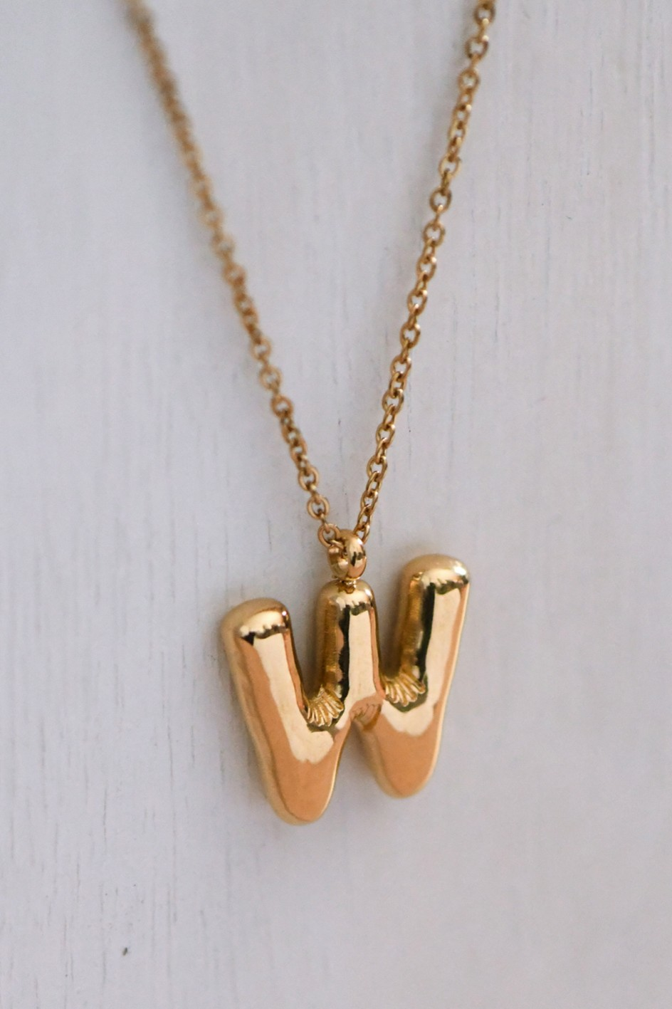 18K Non-Tarnish Stainless Steel Initial Necklace