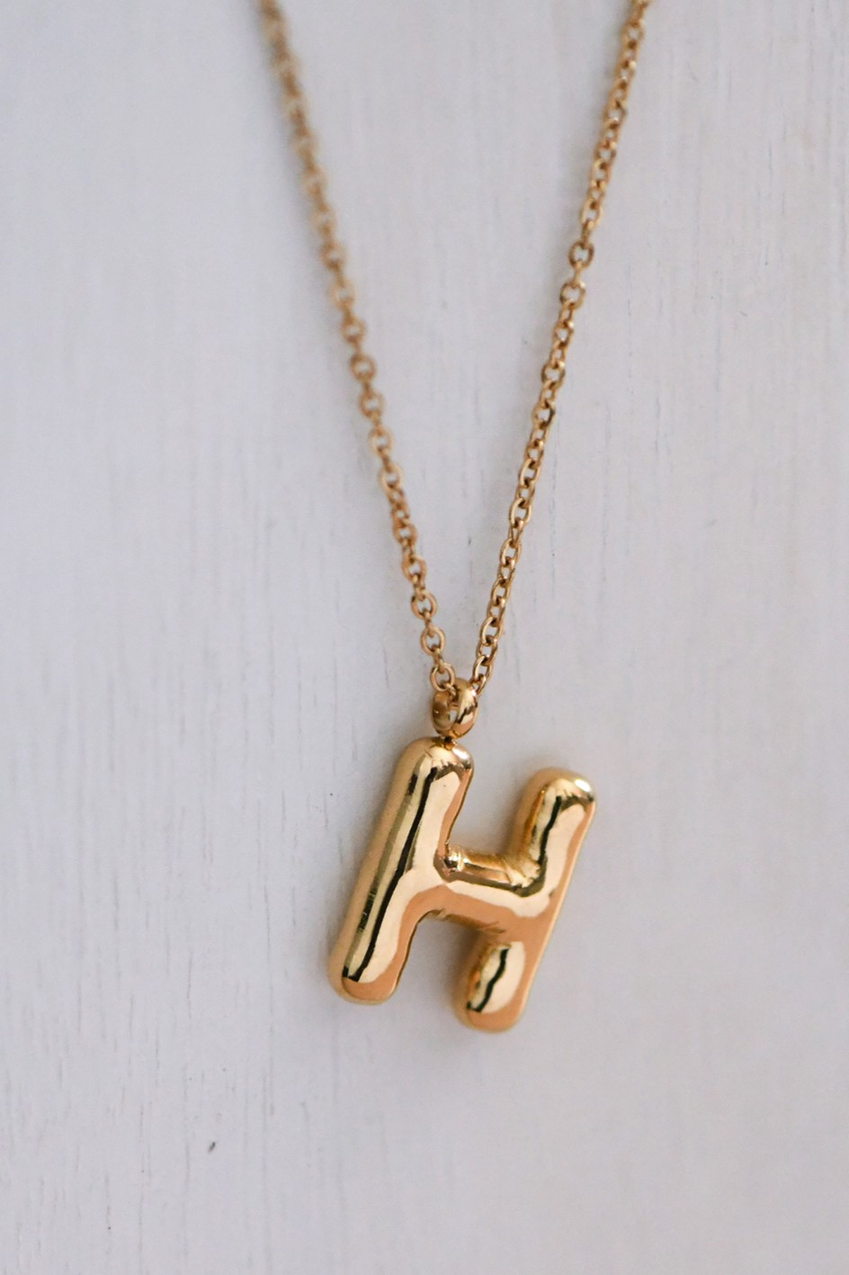 18K Non-Tarnish Stainless Steel Initial Necklace