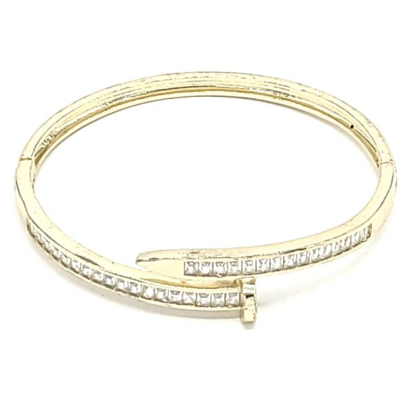 Rhinestone Metal Hinged Bracelet