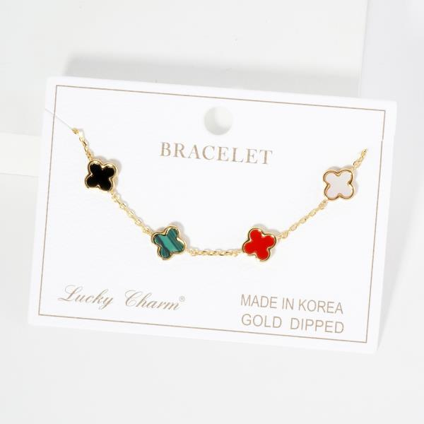 Gold Dipped Clover Bracelet