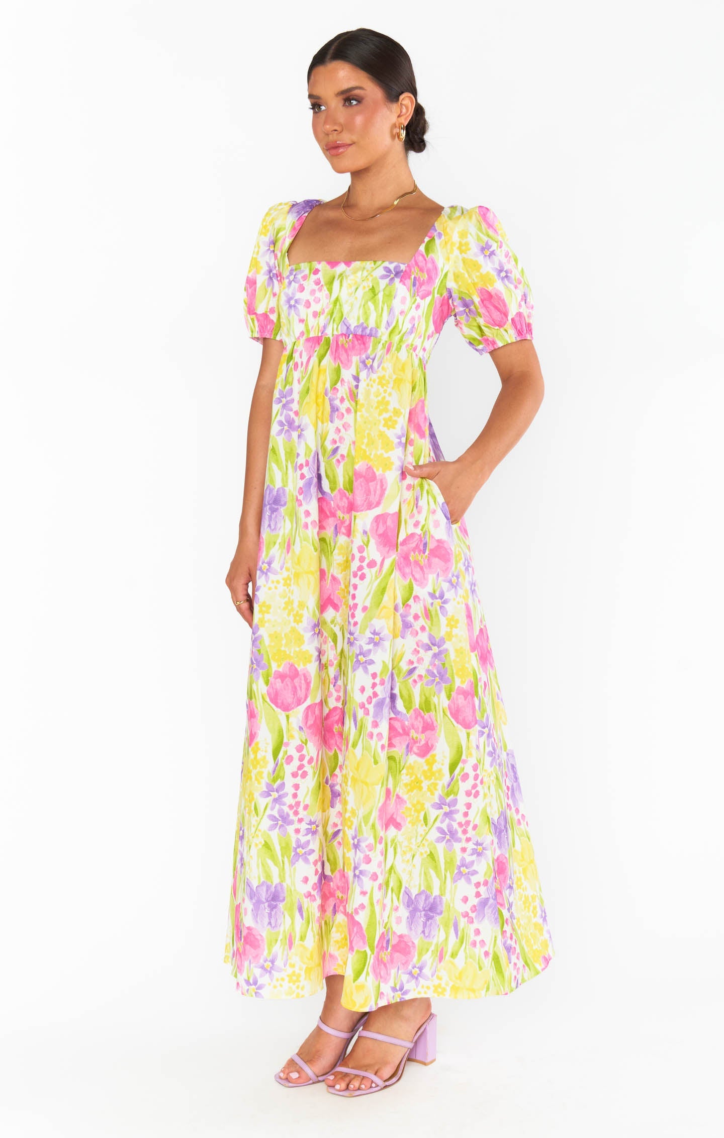 Smitten Midi Dress Blooming Tulips