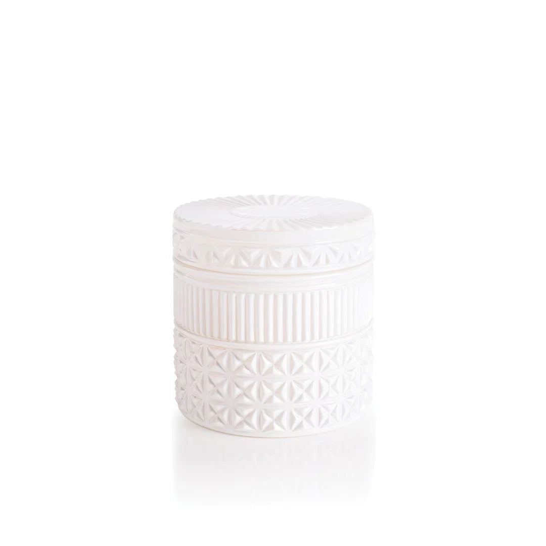 Volcano White Opal Gilded Faceted Jar, Single
