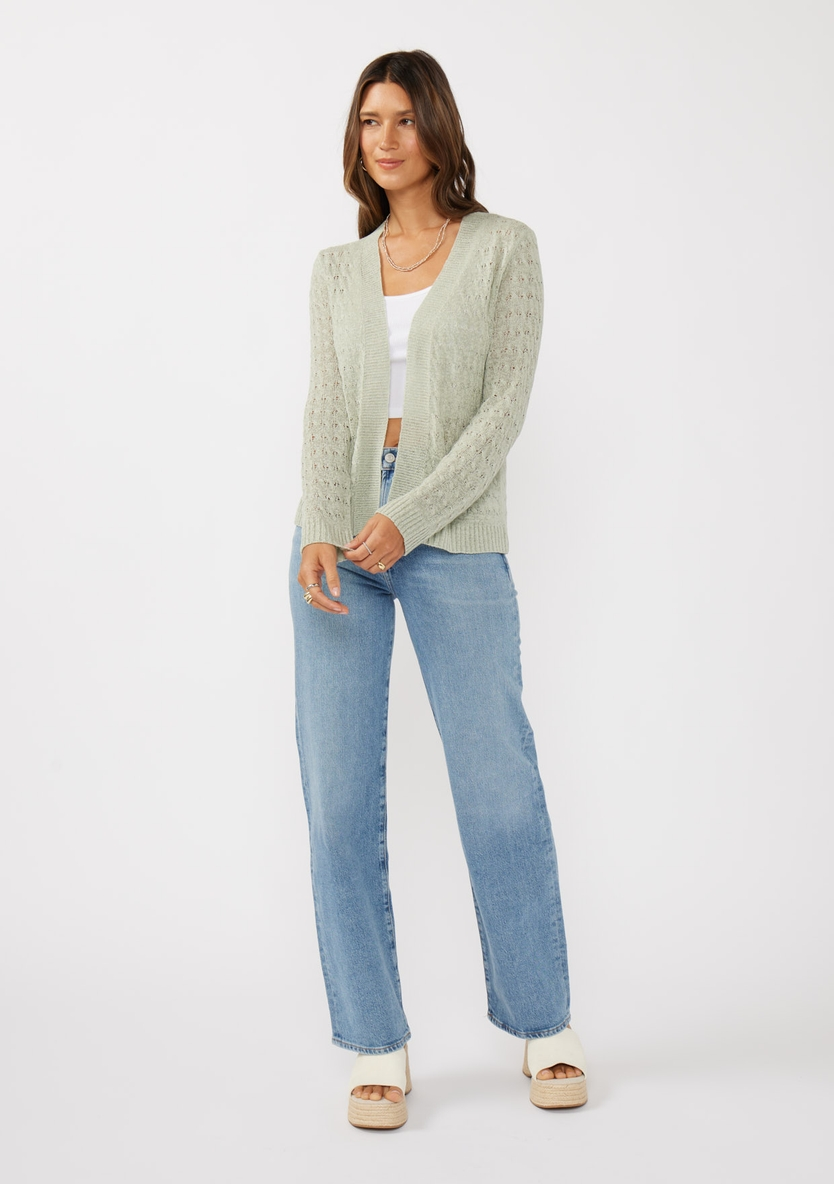 Textured Tape Yarn Cardigan