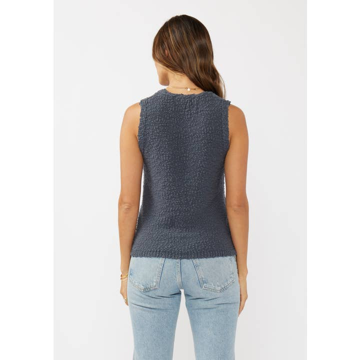 Boucle Sweater Tank W/ Open Stitch Pattern