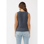 Boucle Sweater Tank W/ Open Stitch Pattern