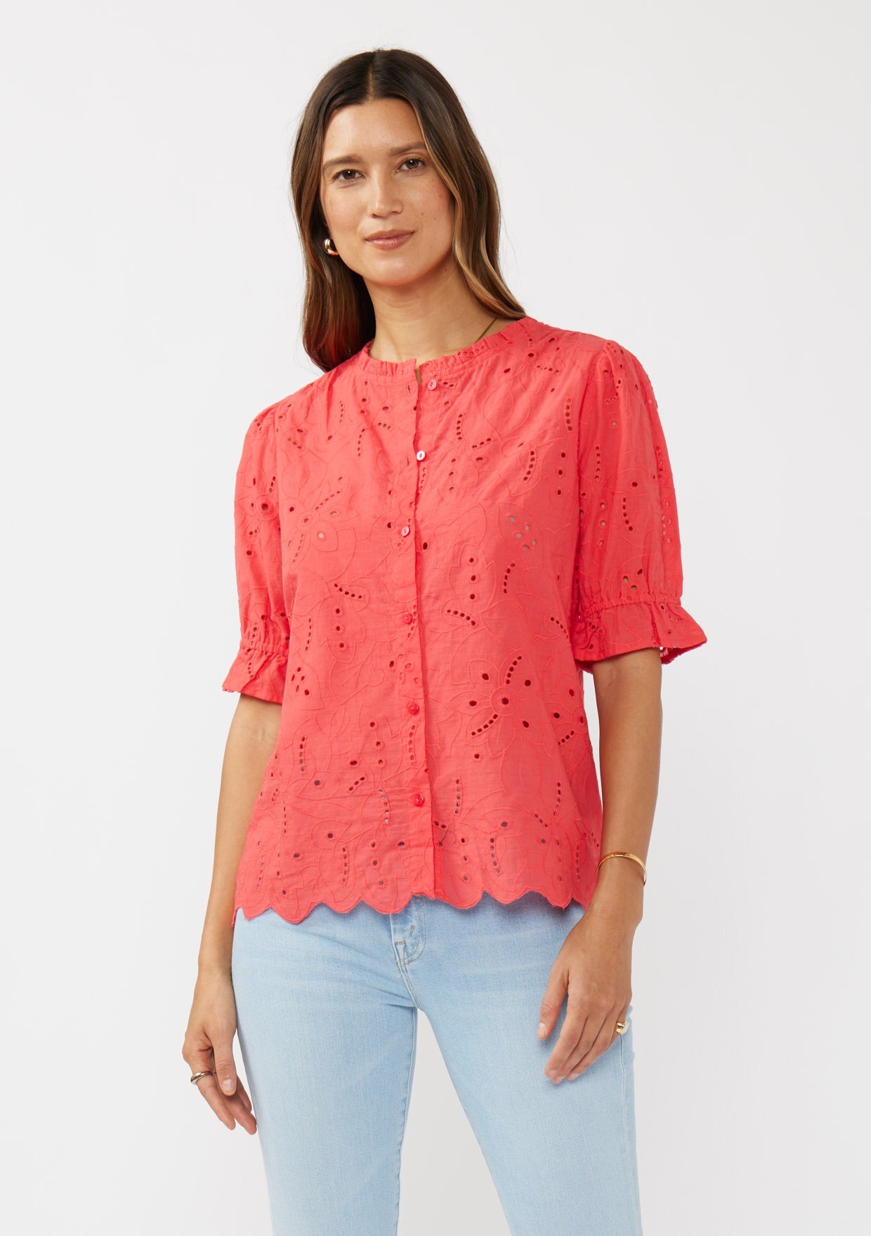 Puff Sleeve Top W/ Ruffles by LOVESTITCH
