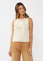 Boucle Sweater Tank W/ Open Stitch Pattern