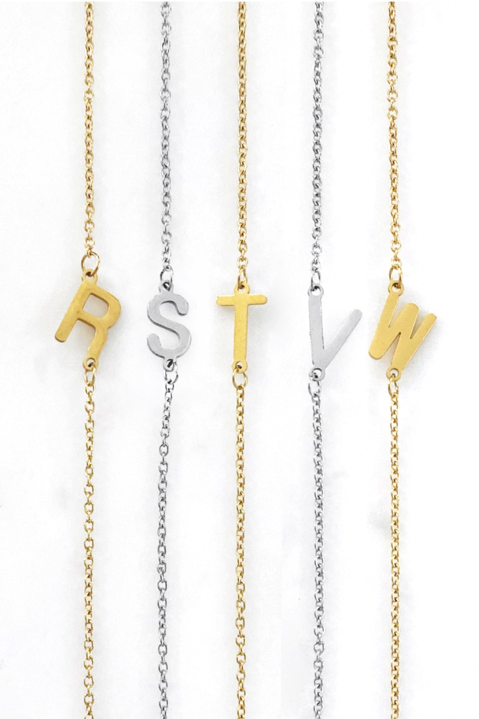 Waterproof Stainless Steel Dainty Initial Necklace