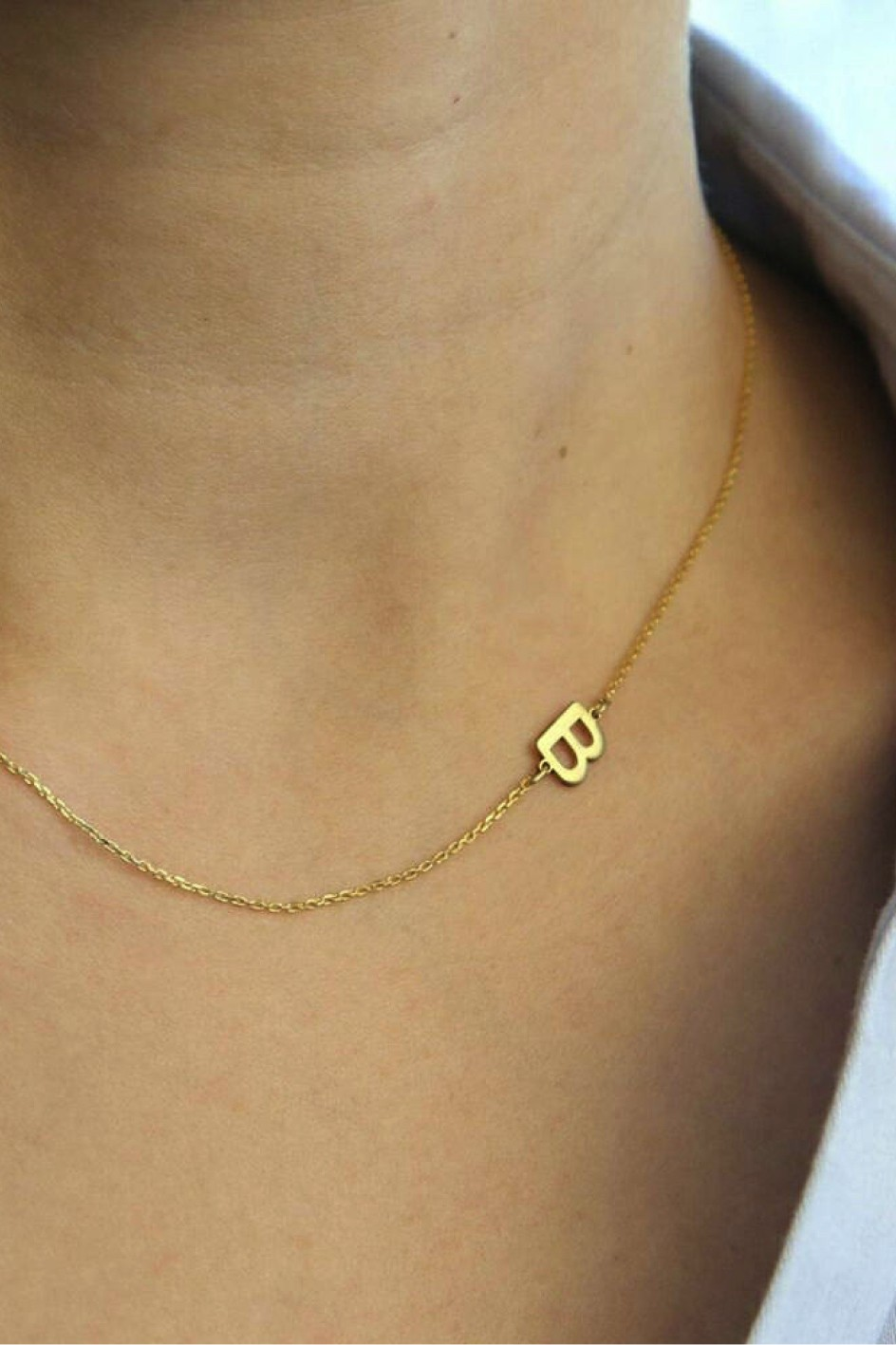 Waterproof Stainless Steel Dainty Initial Necklace