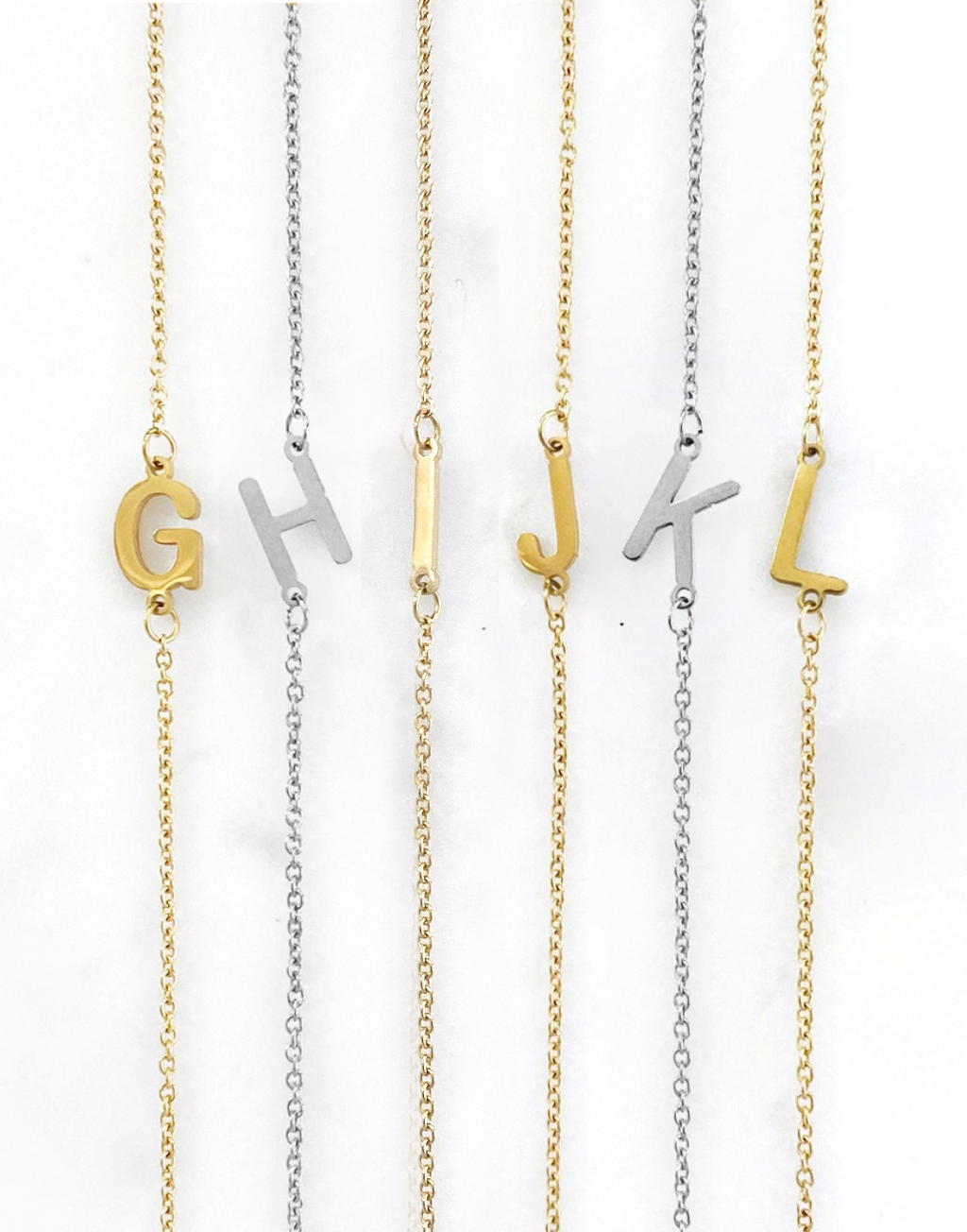 Waterproof Stainless Steel Dainty Initial Necklace