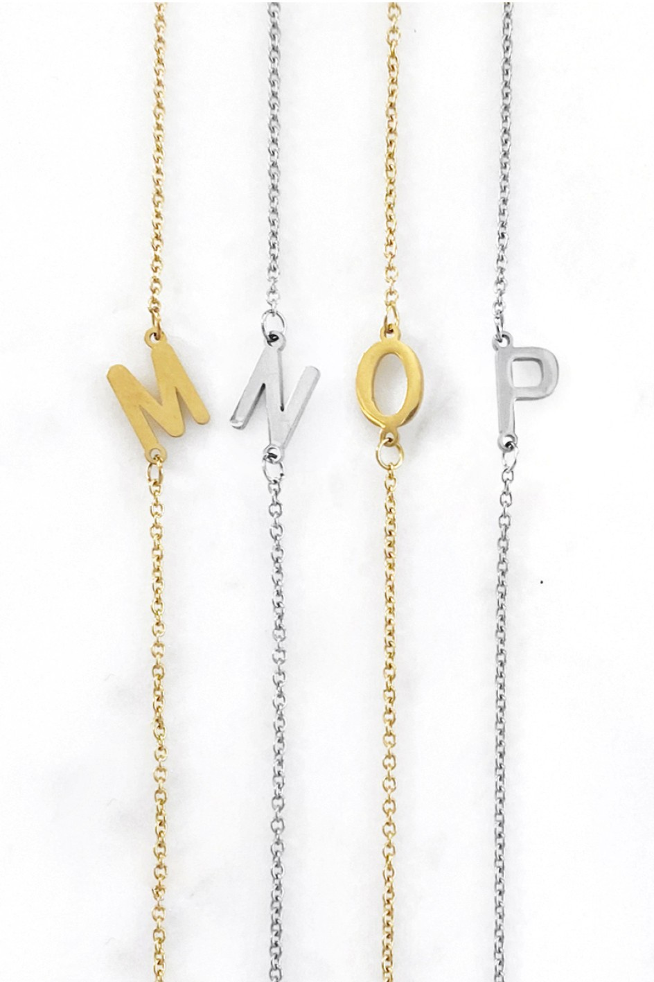 Waterproof Stainless Steel Dainty Initial Necklace