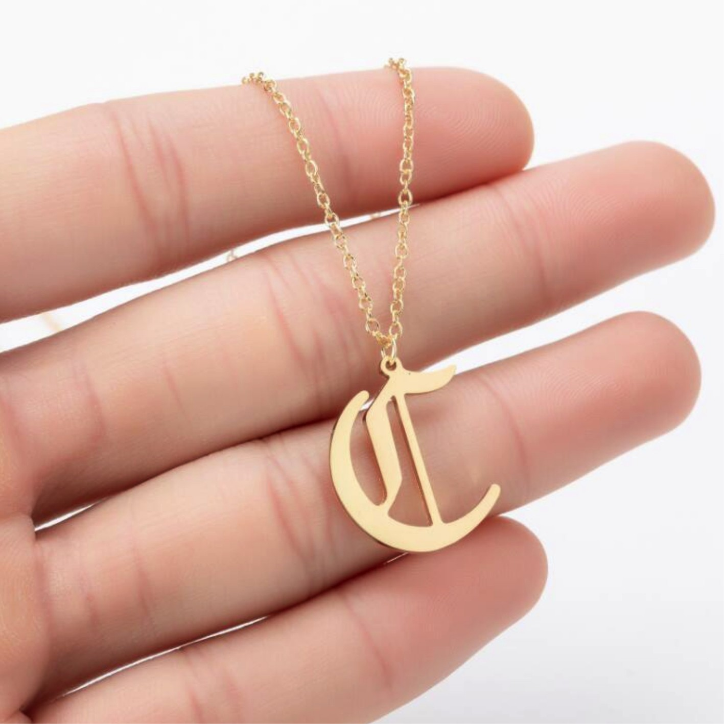 Stainless Steel Initial Necklace