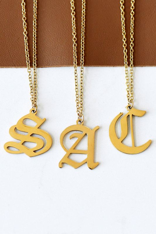 Stainless Steel Initial Necklace