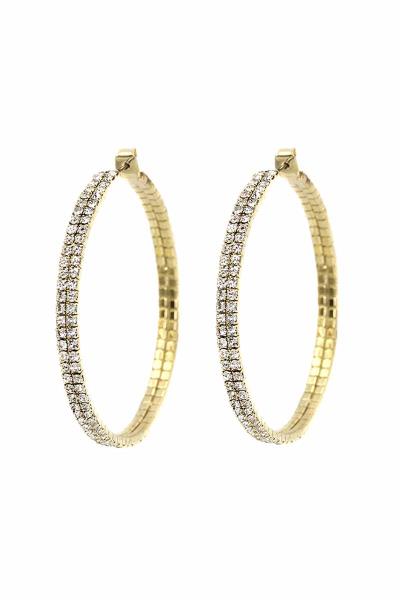 Two Line Rhinestine Hoop Earrings