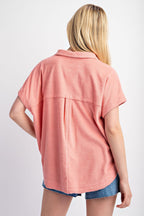 Oversized Short Sleeve Terrycloth Polo