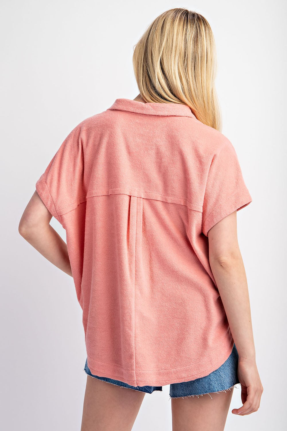 Oversized Short Sleeve Terrycloth Polo