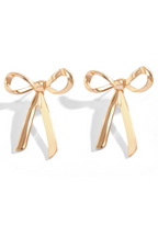 Trendy Gold Bow Knot Earrings