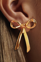 Trendy Gold Bow Knot Earrings