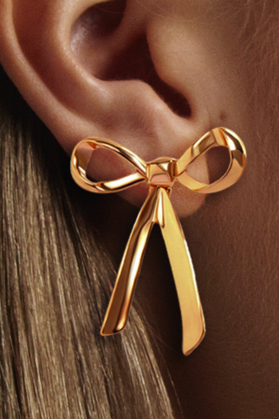 Trendy Gold Bow Knot Earrings