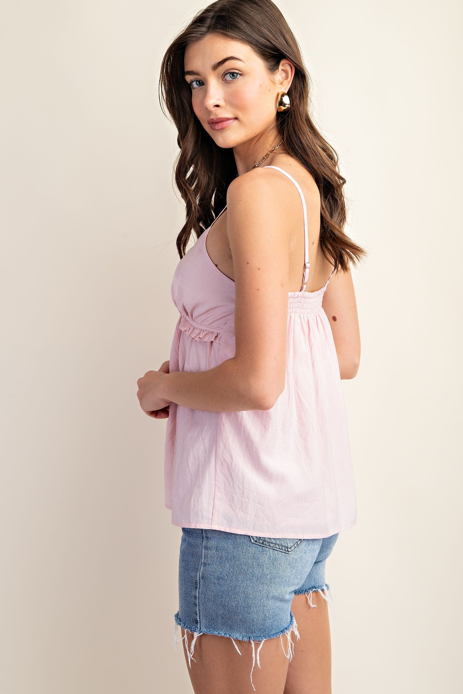 Camisole With Elasticized Frill Detail