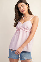 Camisole With Elasticized Frill Detail