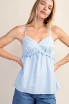 Camisole With Elasticized Frill Detail