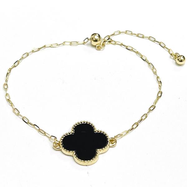 Mother of Pearl Clover Metal Chain