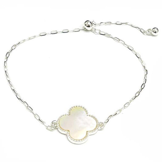 Mother of Pearl Clover Metal Chain