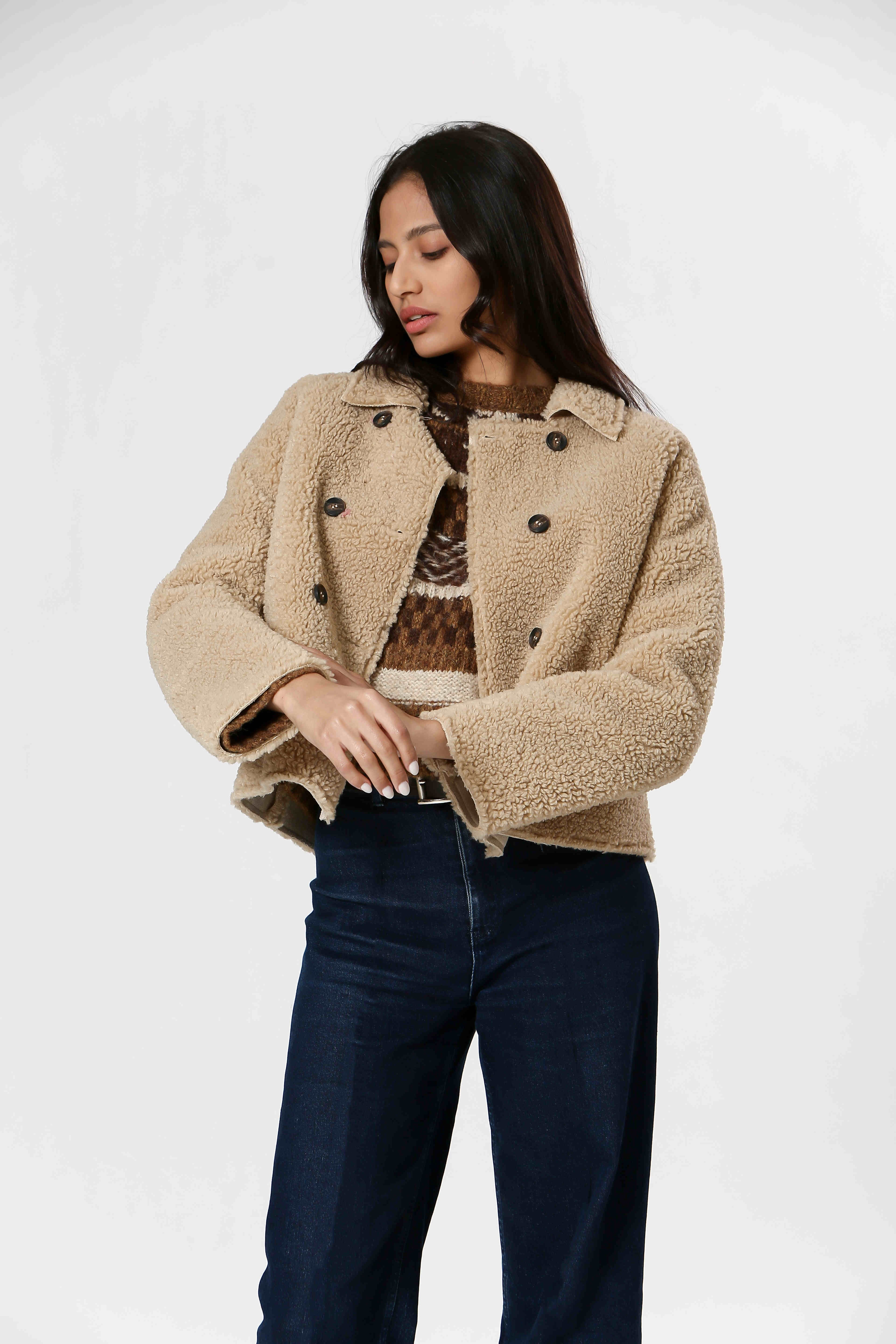 Ladies Button Down Collared Jacket