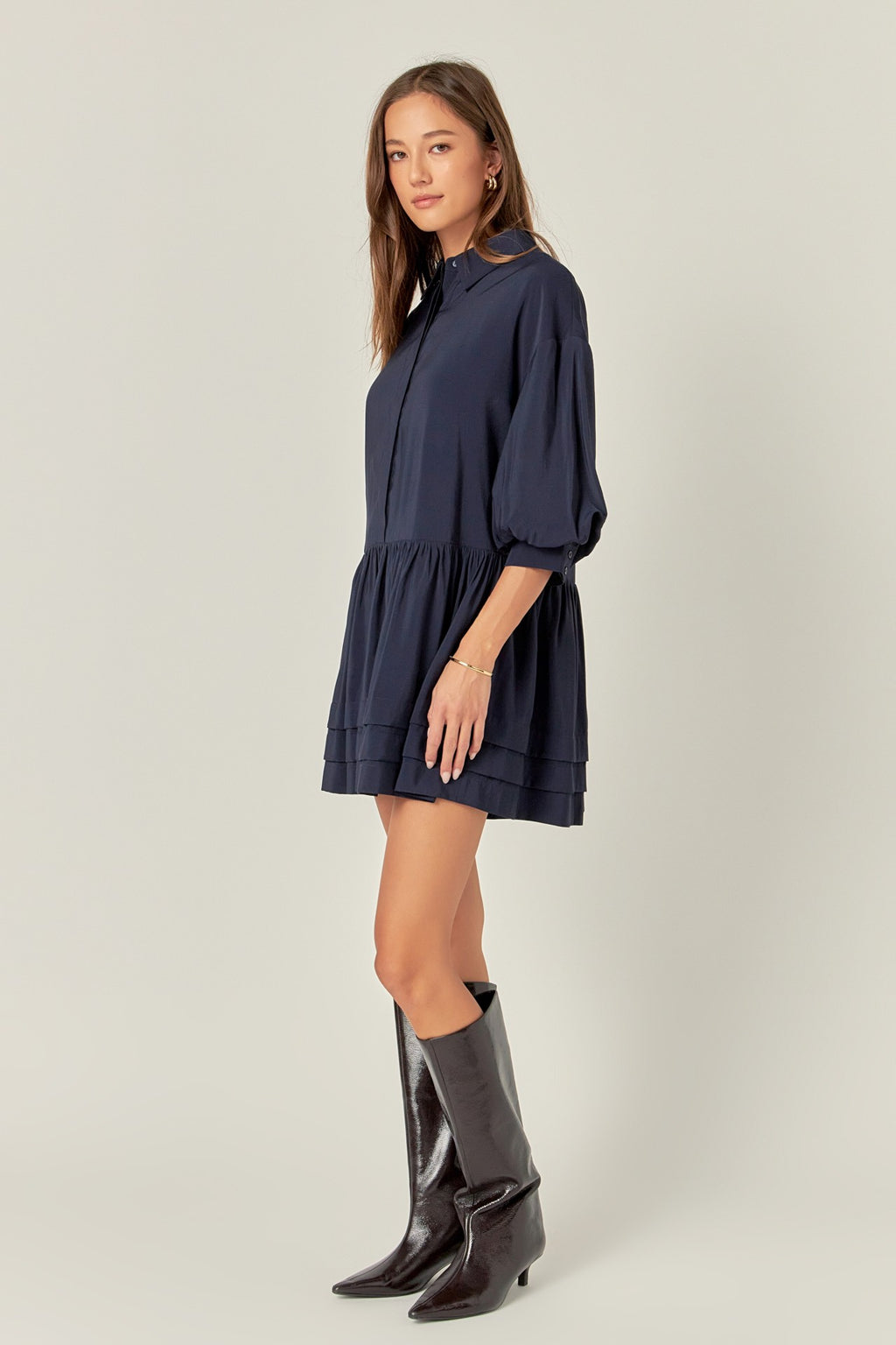 Collared Drop Waist Dress