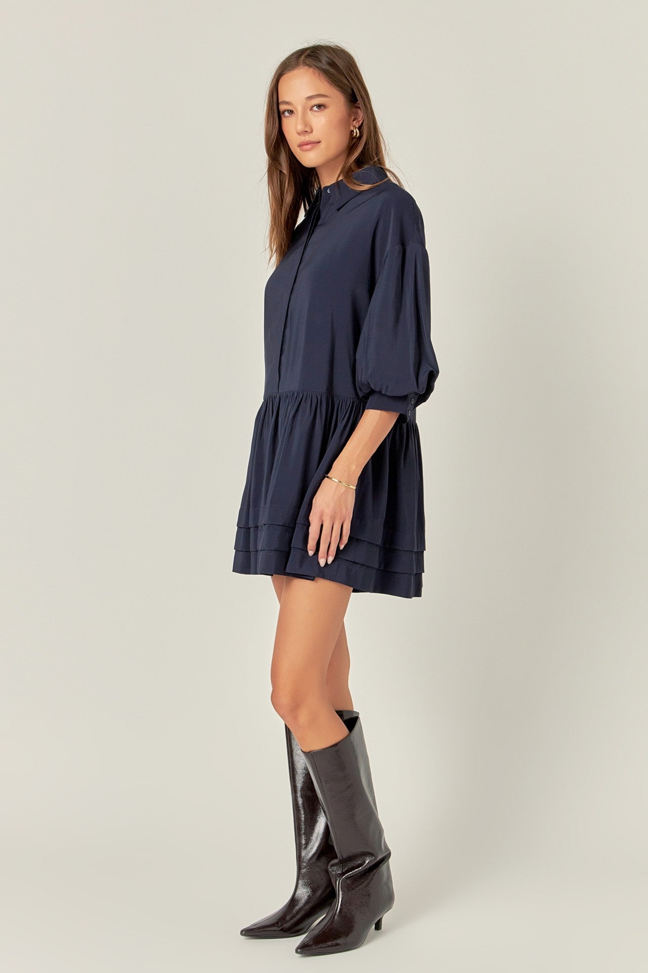 Collared Drop Waist Dress