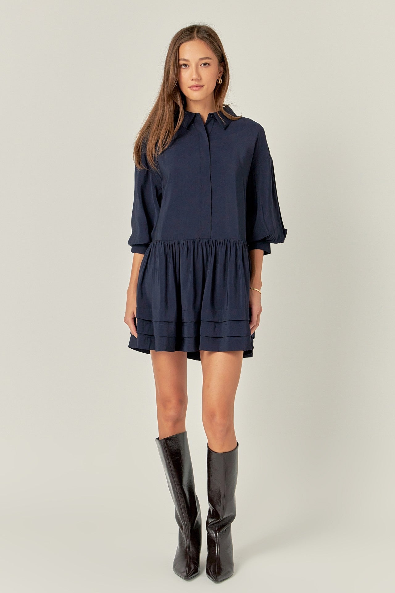 Collared Drop Waist Dress