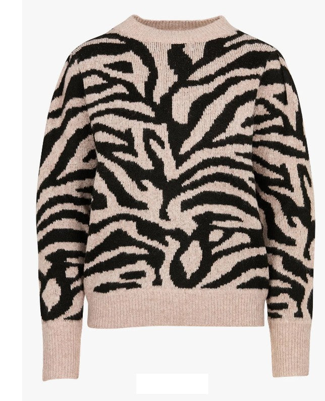 Ladies Zebra Print Pullover Sweater