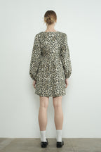 Leopard Print Babydoll Dress