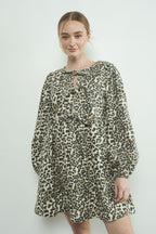 Leopard Print Babydoll Dress