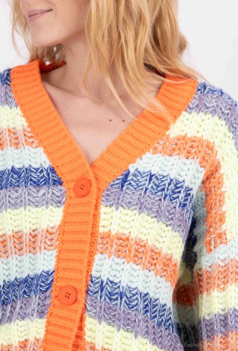 Striped Button Down Cardigan