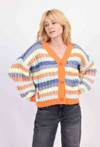 Striped Button Down Cardigan