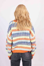 Striped Button Down Cardigan
