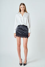 Lace Trim Mini Skirt