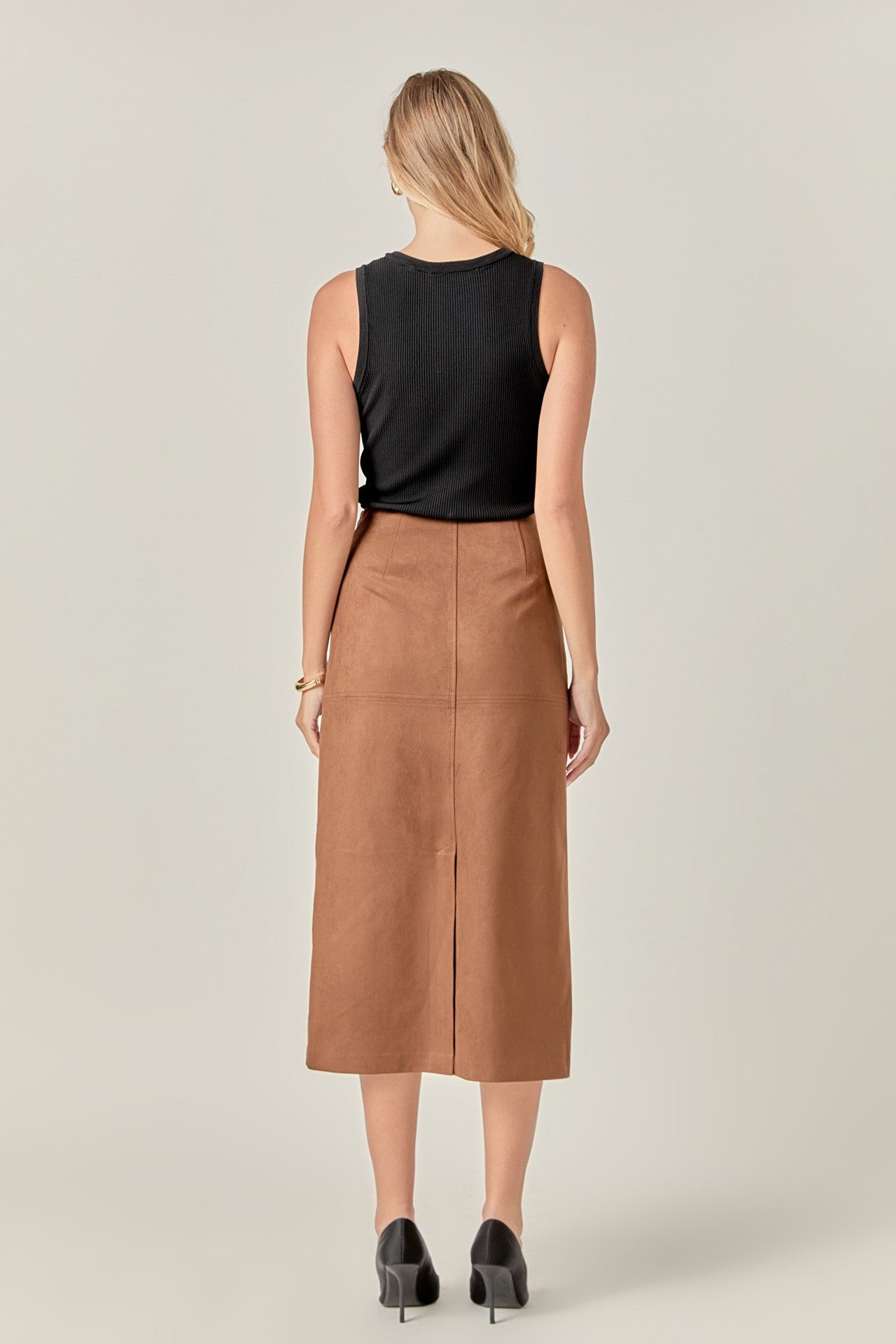 Suede Midi Skirt