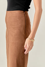 Suede Midi Skirt
