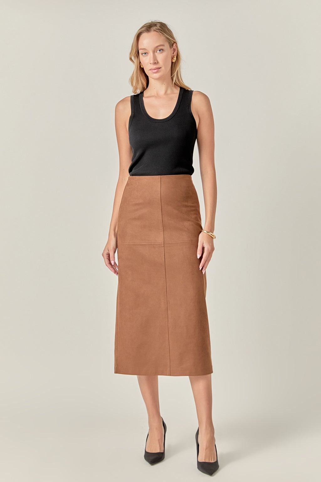 Suede Midi Skirt