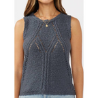Boucle Sweater Tank W/ Open Stitch Pattern