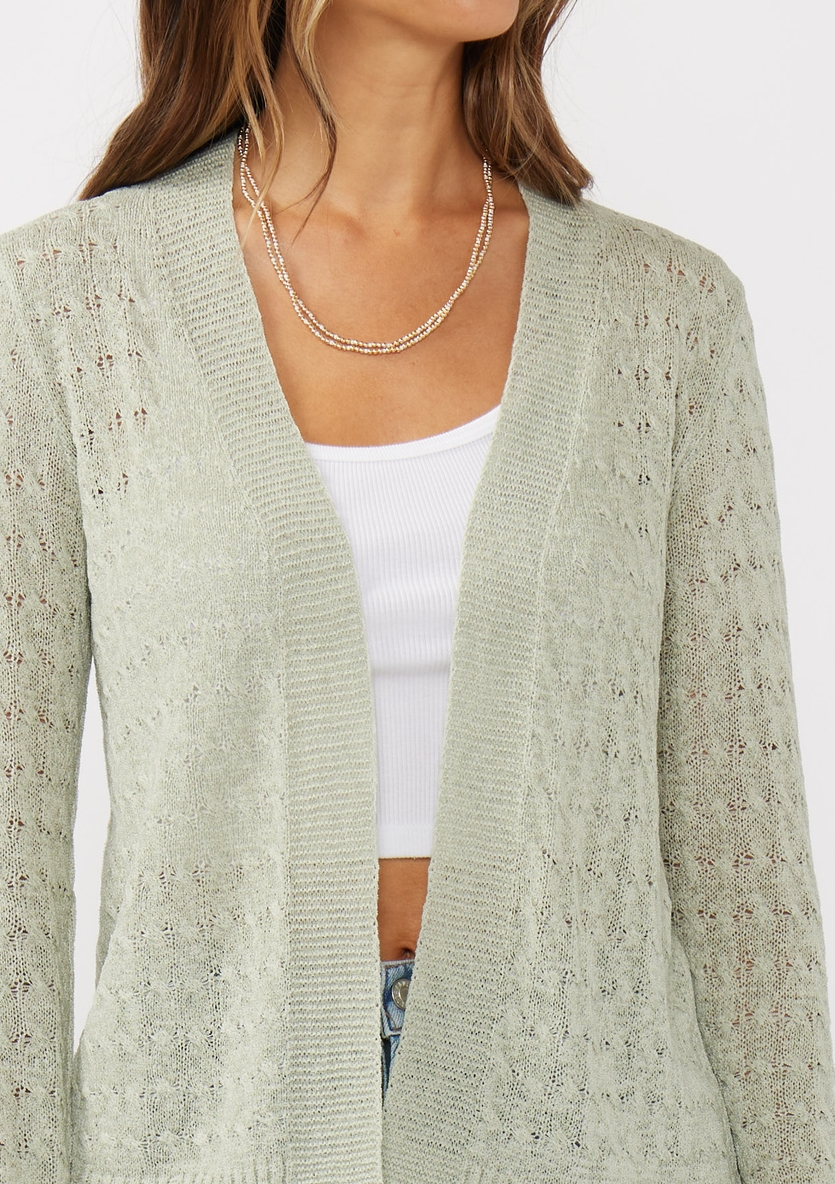 Textured Tape Yarn Cardigan