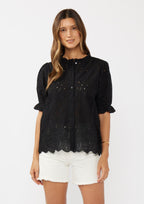 Puff Sleeve Top W/ Ruffles by LOVESTITCH