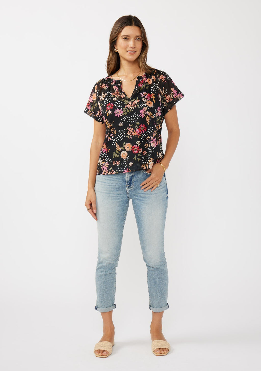 SS Split Neck Top