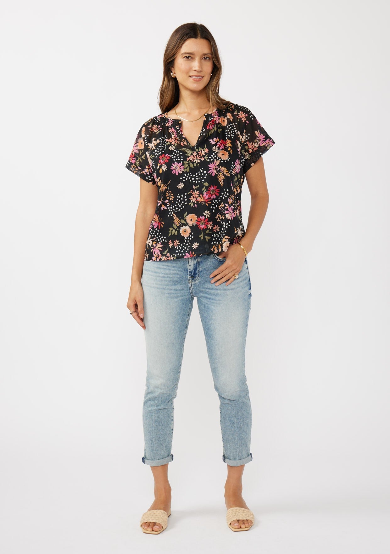 SS Split Neck Top